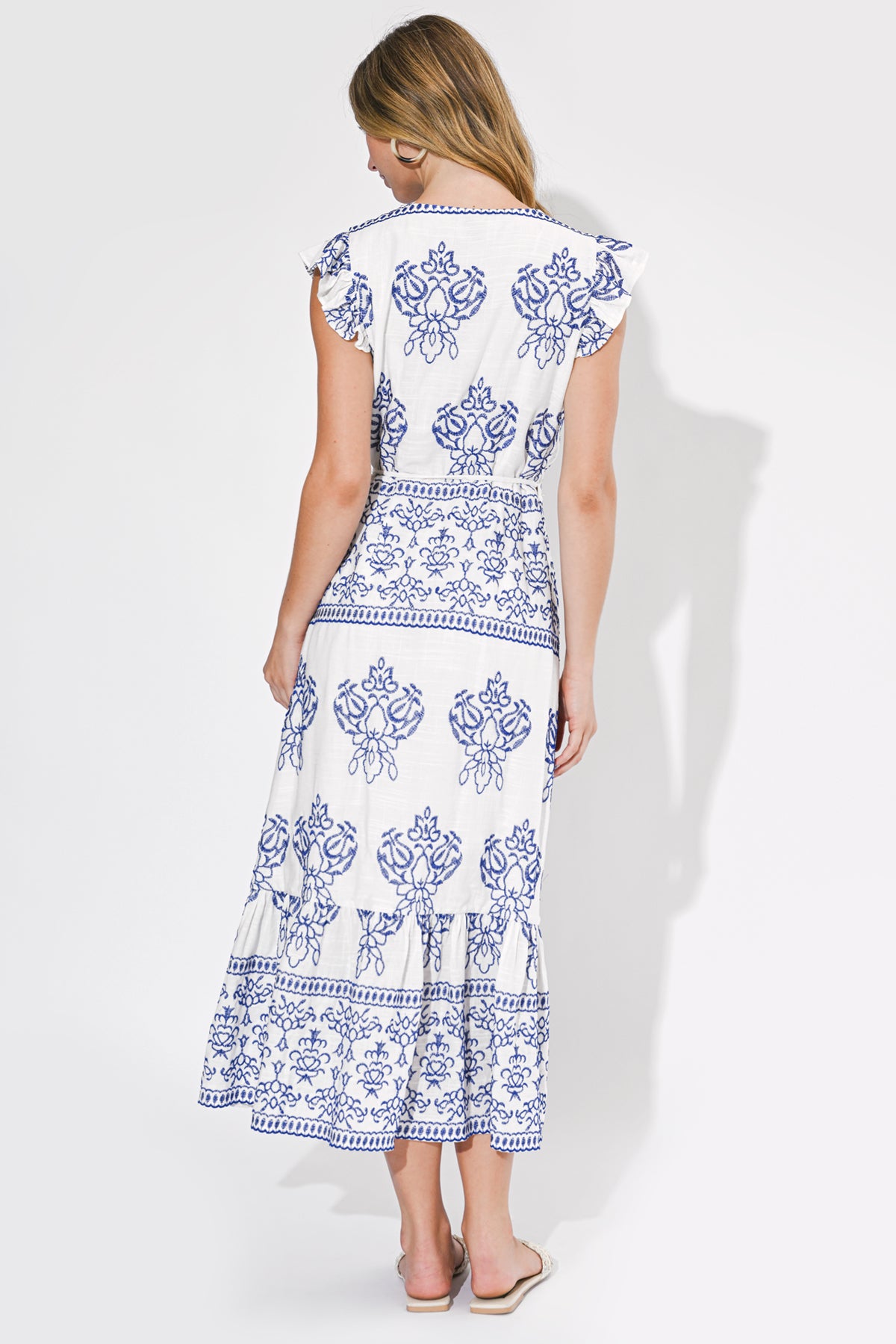 Carmella Embroidered Wrap Dress
