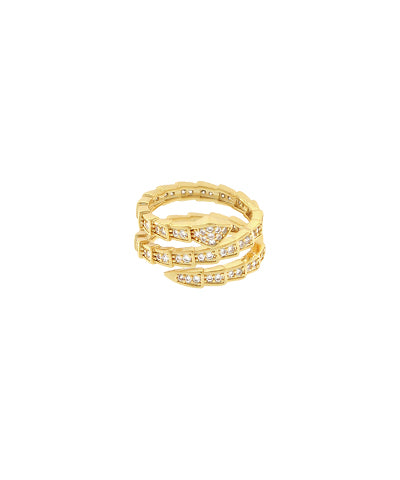 Pave Crystal Snake Ring