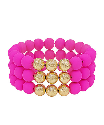 3 Row Clay Ball Bracelet