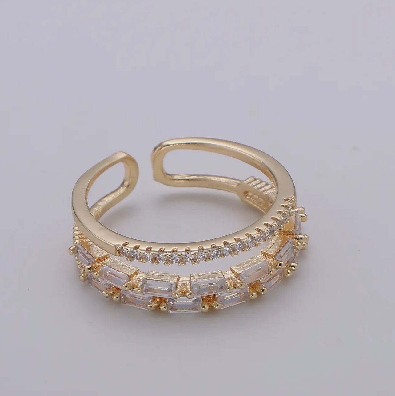 Baguette Halo Ring
