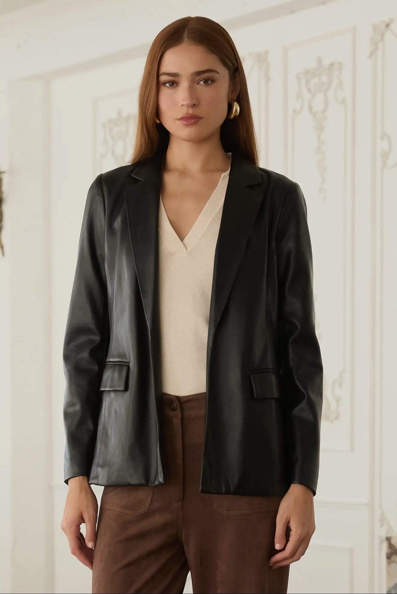 On The Block Leather Blazer