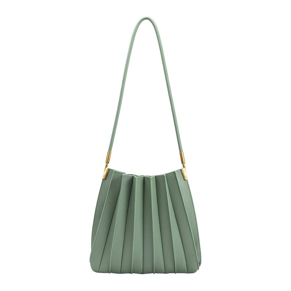 Carrie Pleated Vegan Shoulder Bag