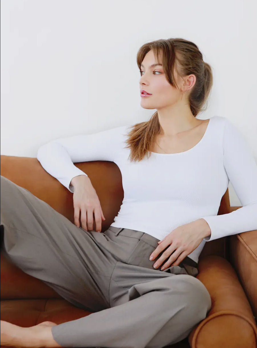 Long Sleeve Scoop Neck Top