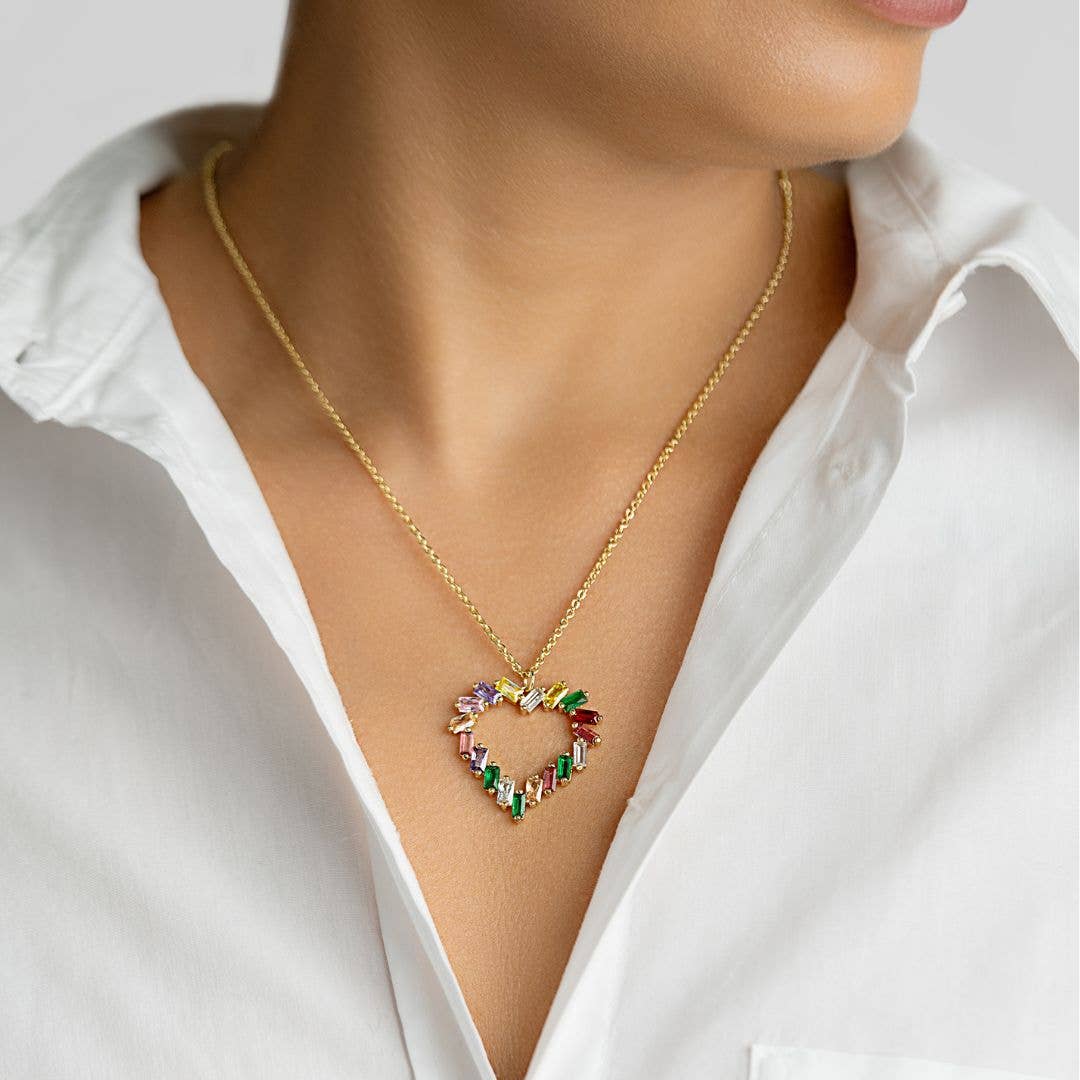 Rainbow Heart Necklace