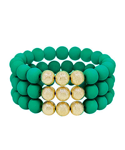 3 Row Clay Ball Bracelet