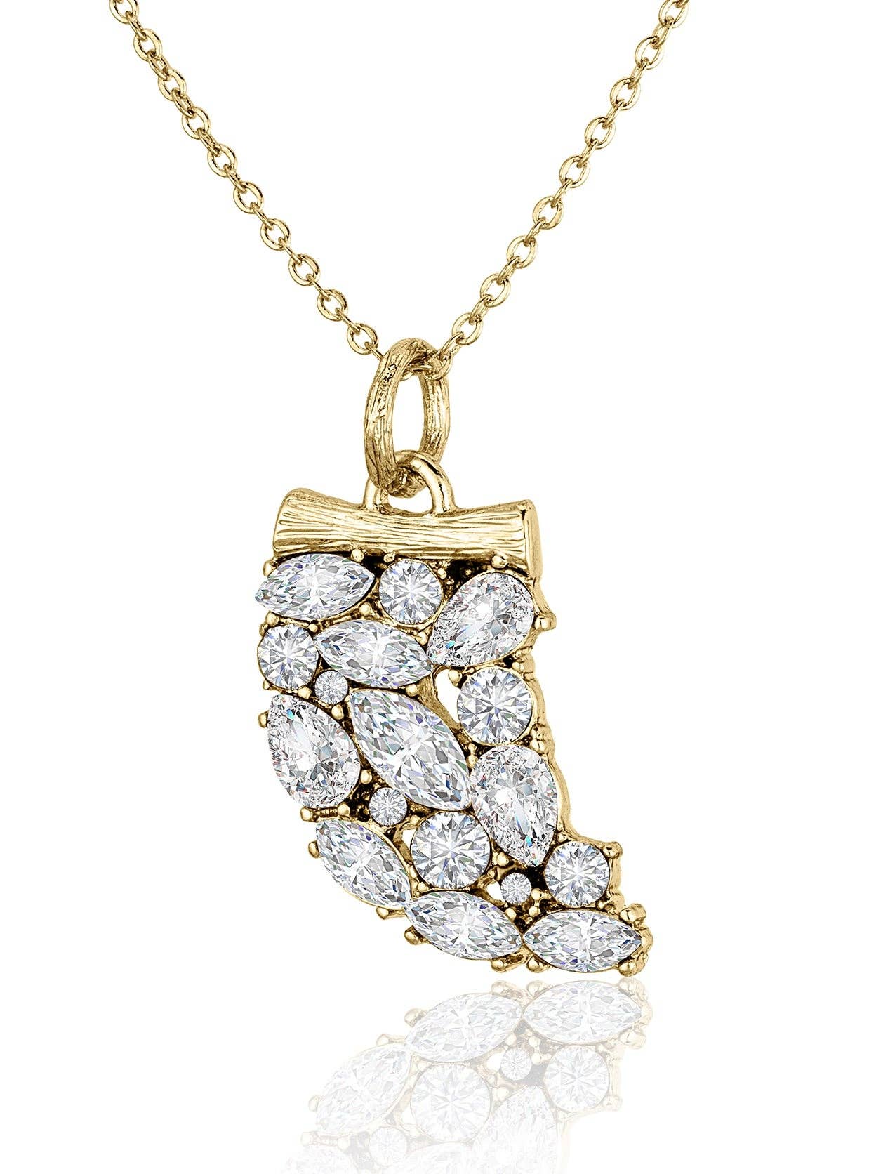 Sparkly Gold Horn Necklace
