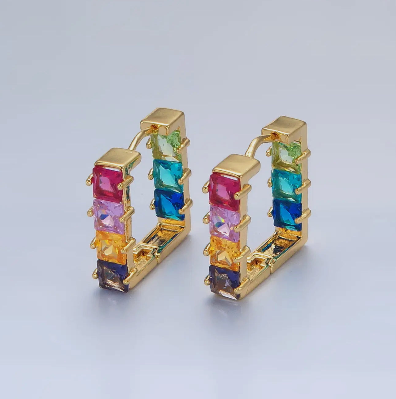 Multicolor Square Earrings