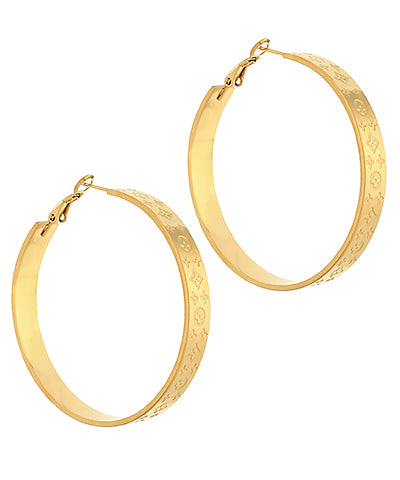 Belize Engraved Hoops