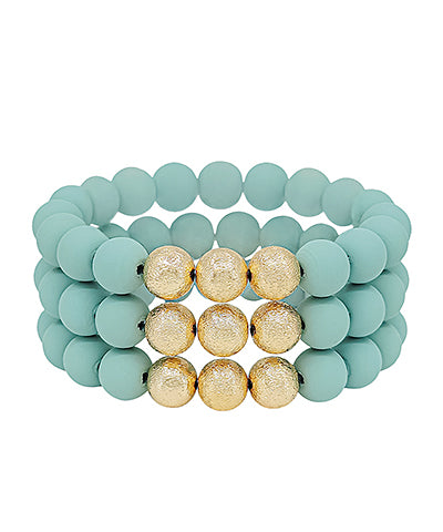 3 Row Clay Ball Bracelet