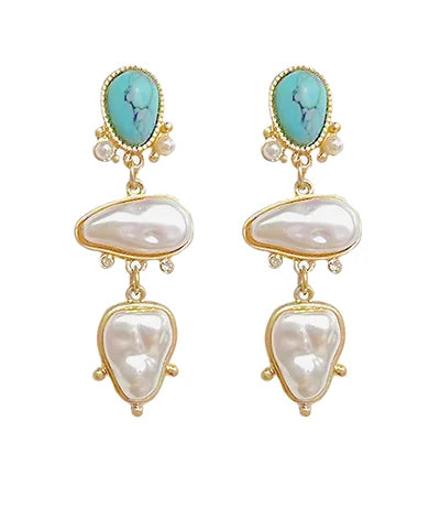 Miley Pearl & Stone Earrings