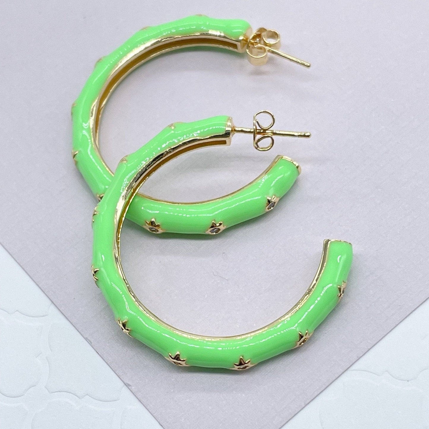 Neon Star Hoops