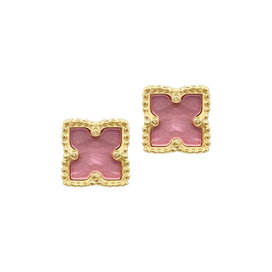 Flower Mother of Pearl Stud Earrings