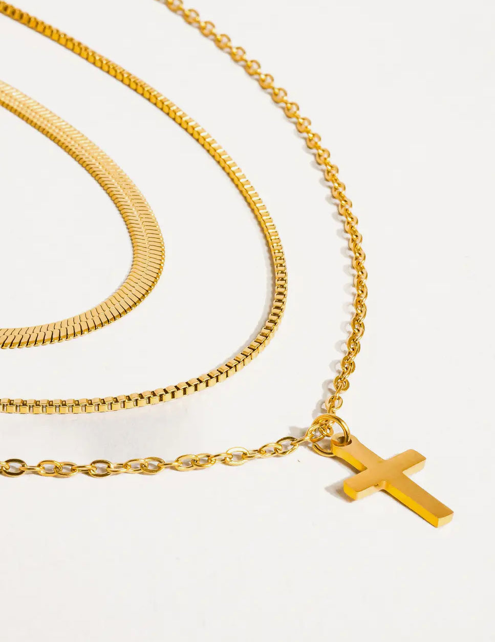 Georgine Layered Cross Necklace