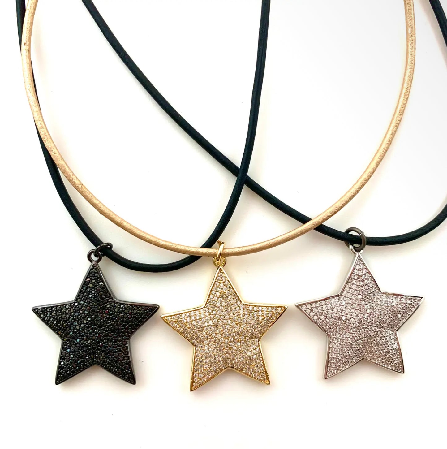 Suzette Star Leather Bound Charm Necklace