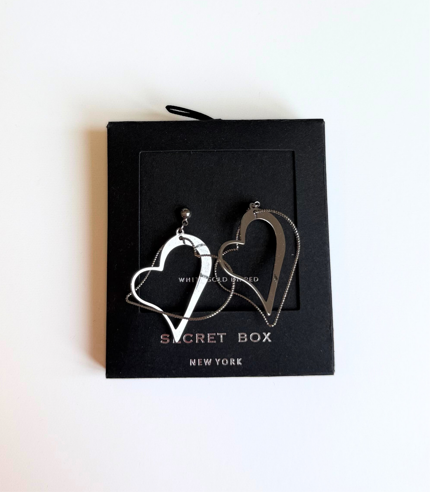 Secret Box - Double Heart Dangle Earrings