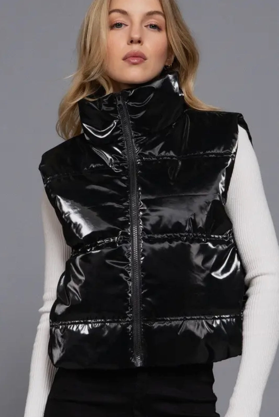 High Neck Zip Vest