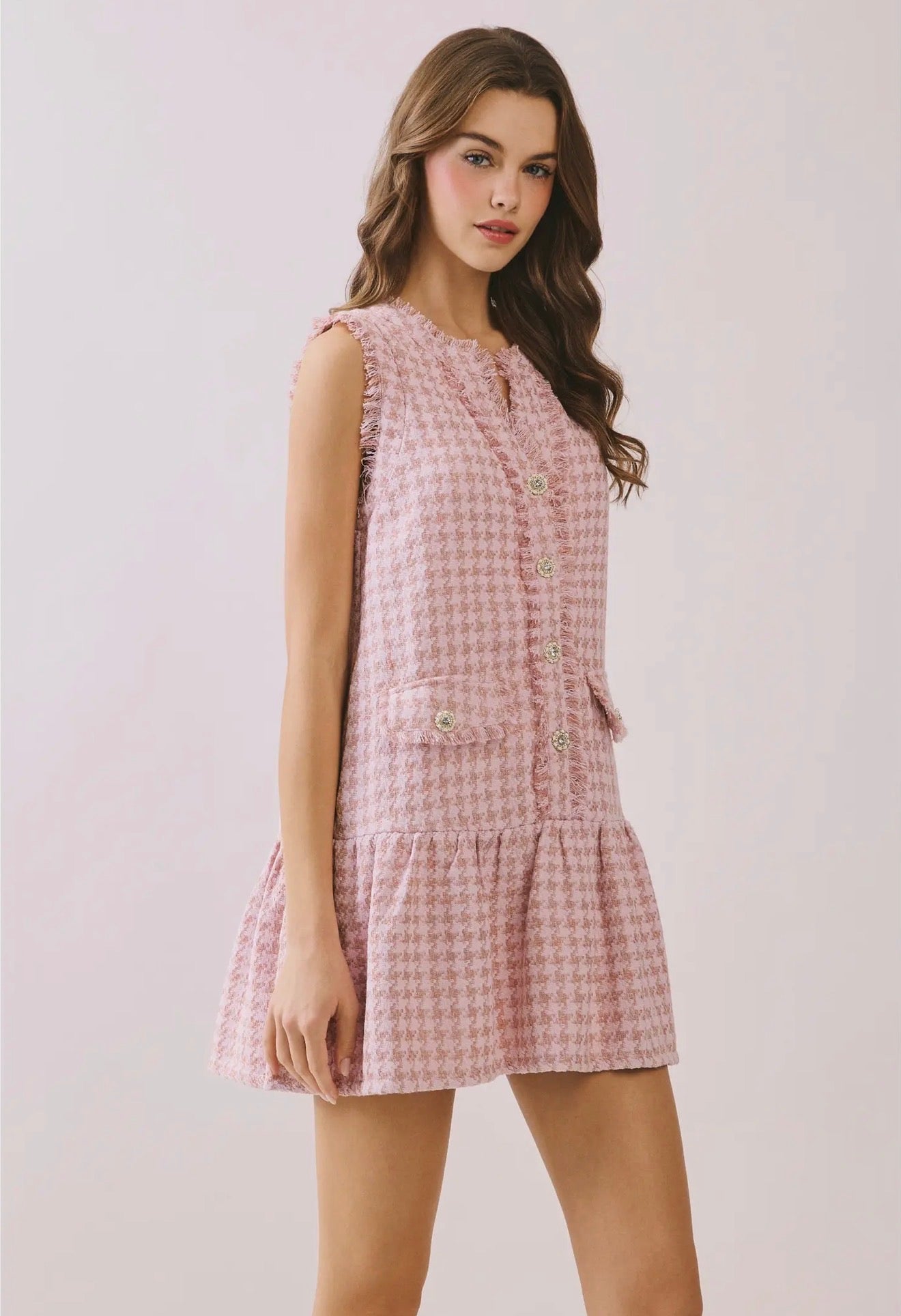 Gracelyn Houndstooth Mini Dress