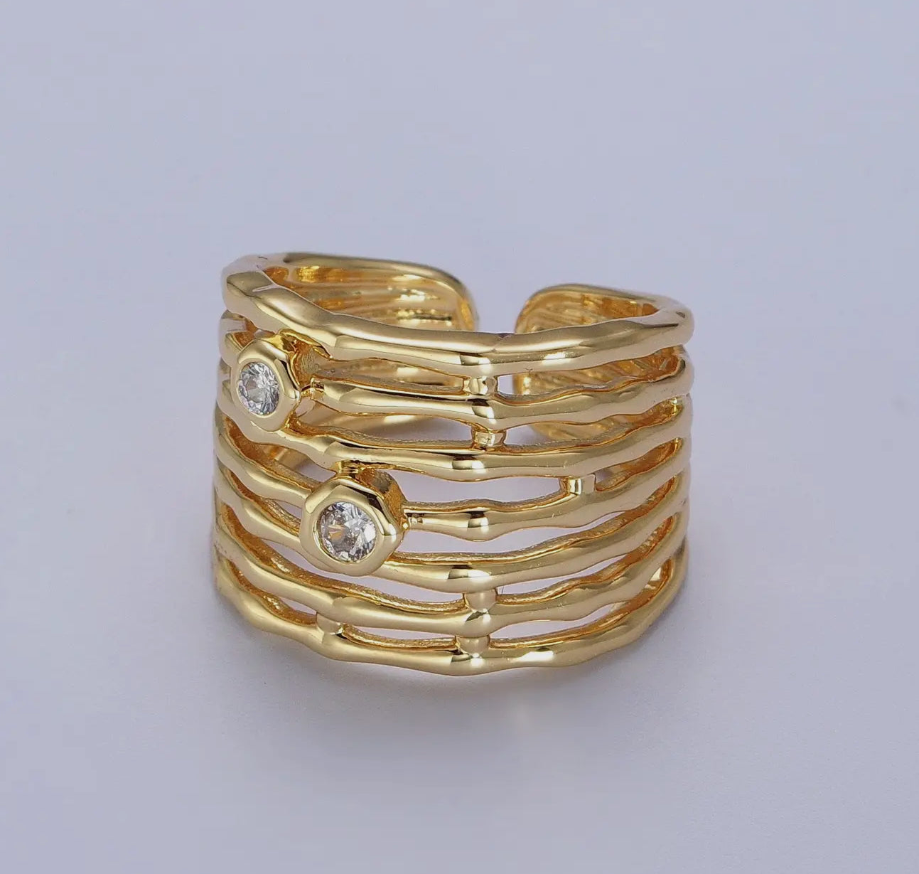 Bamboo Geometric Ring