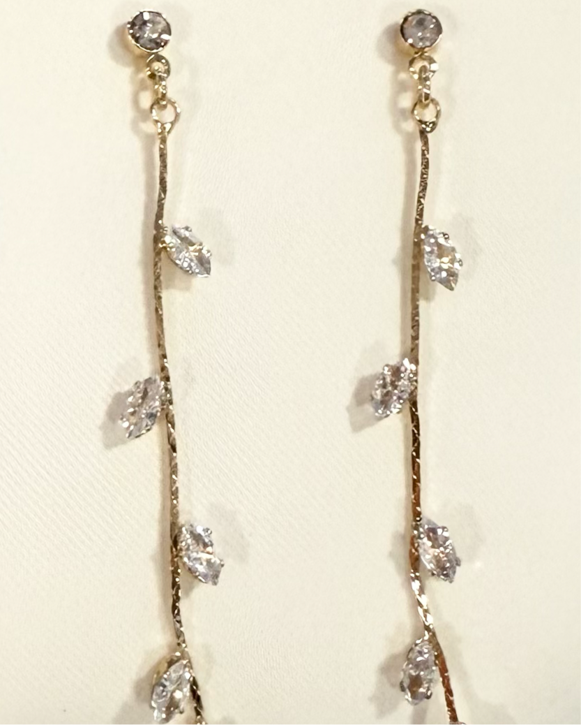 Crystal Leaf Earrings