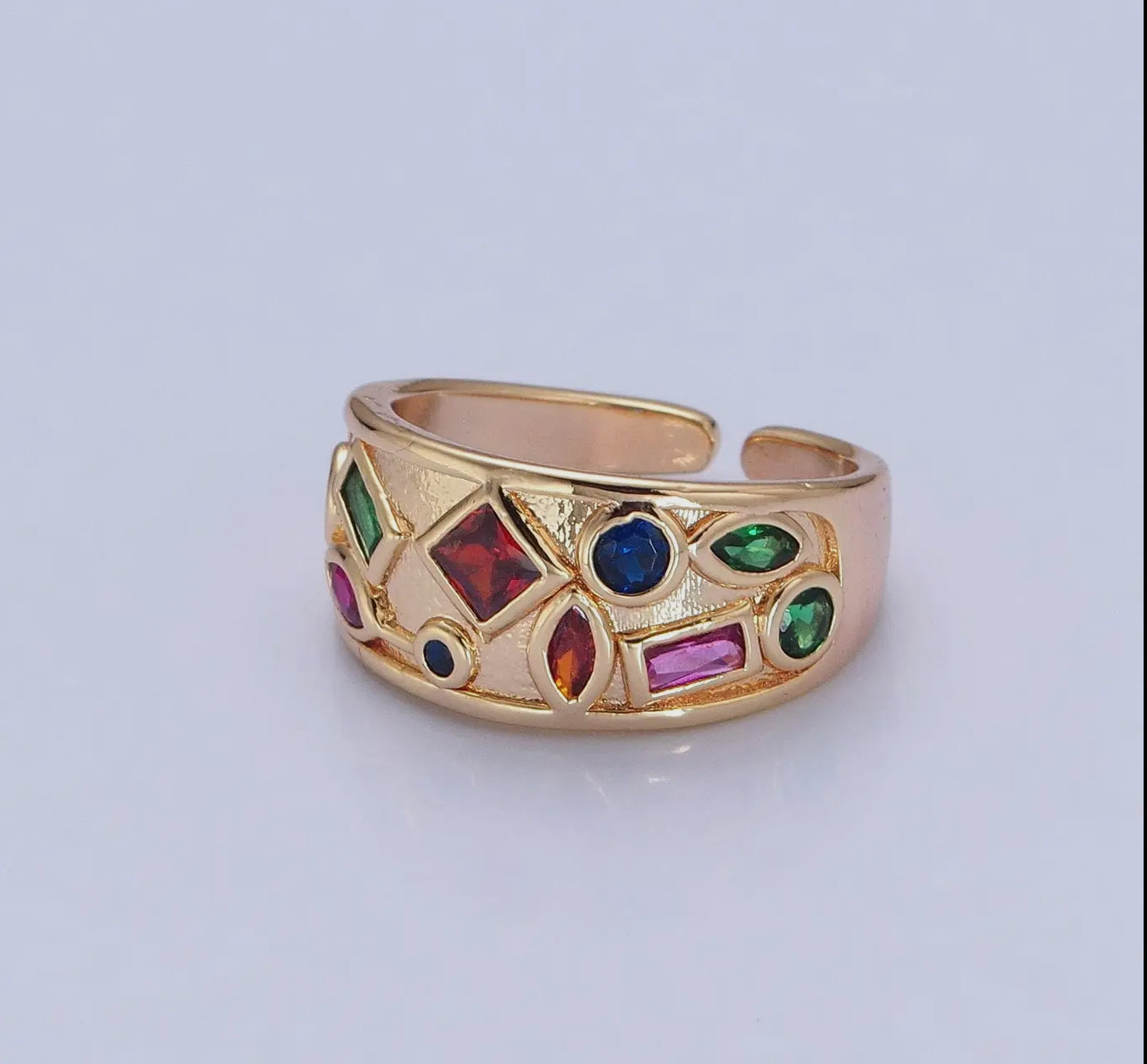 Chunky Multicolor Gem Ring