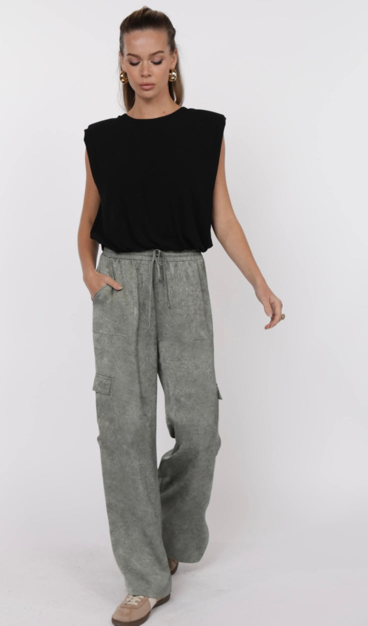 Forever Yours Crinkled Cargo Pants