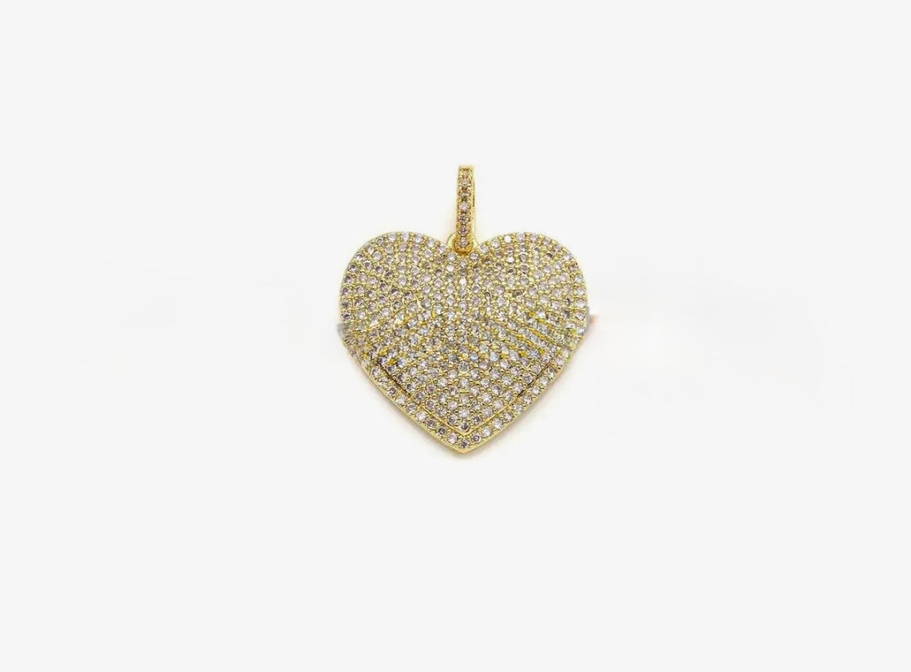 Pavé Puff Heart Charm