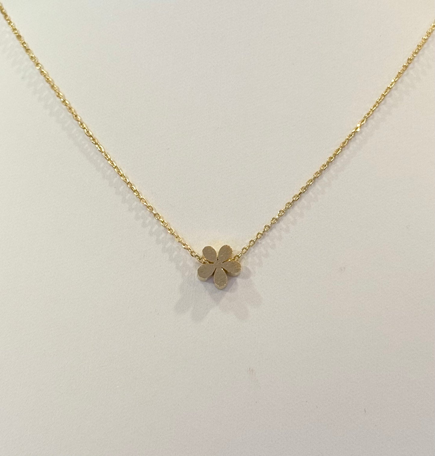 Brushed Flower Necklace