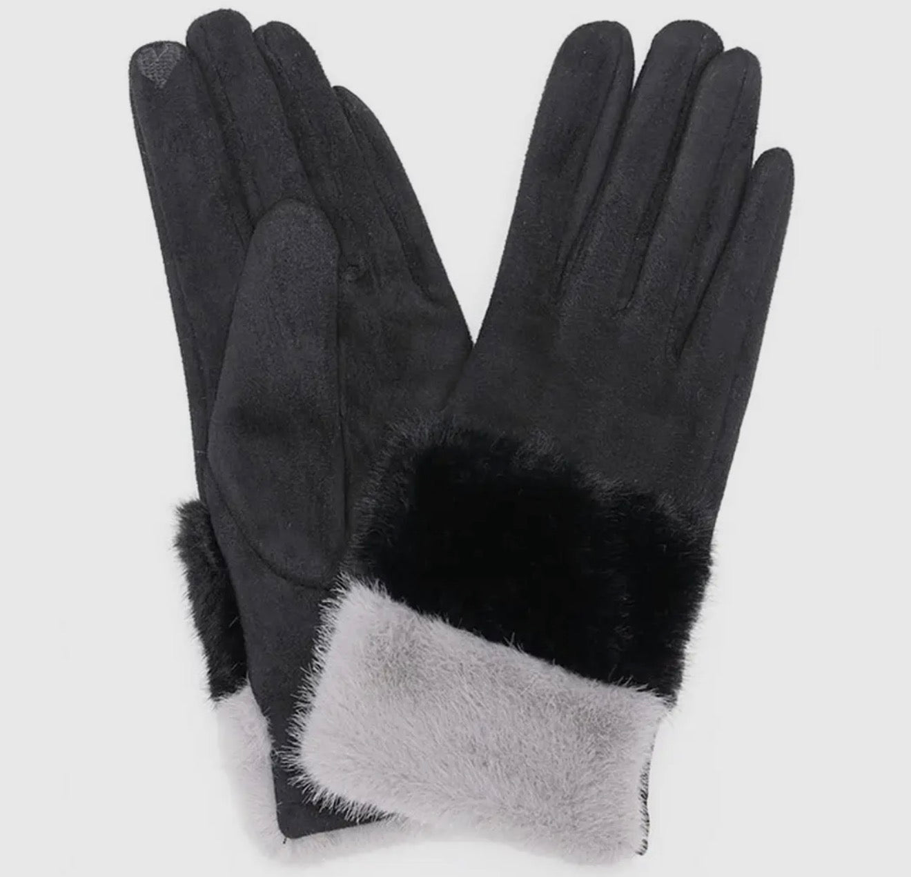 Chicago Two Tone Fur Gloves