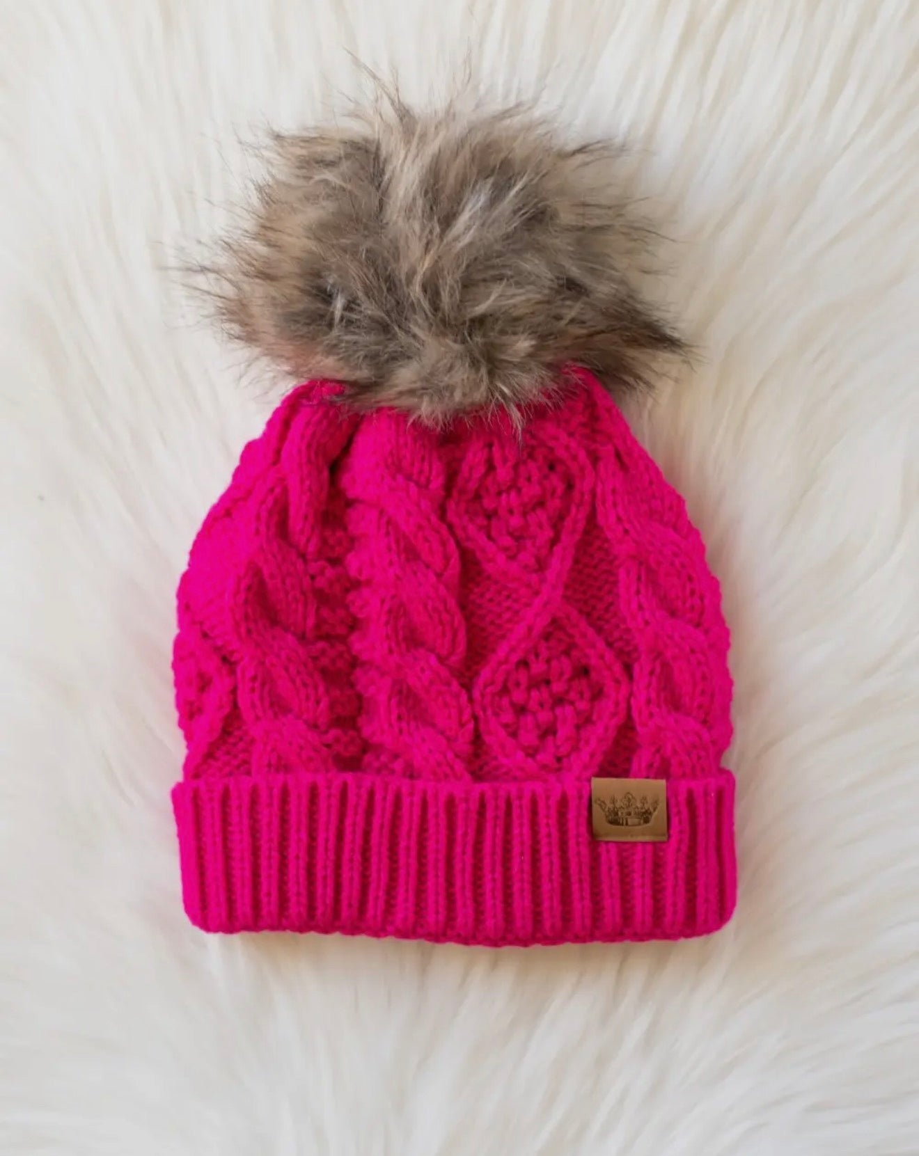 Cozy Cable Knit Pom Beanie