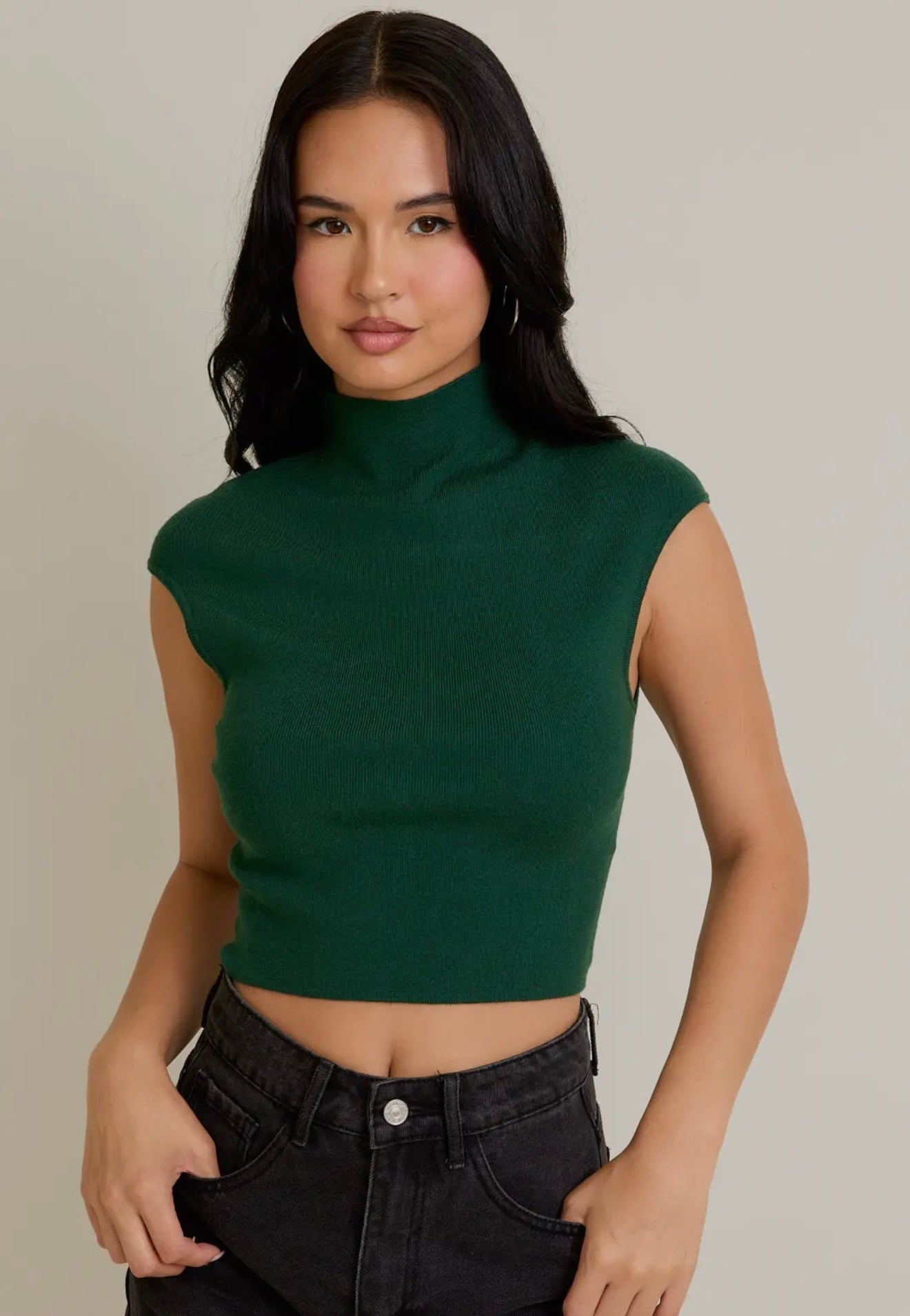 High Neck Sweater Top