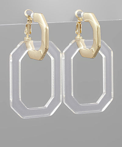 2 Octagon Link Earrings