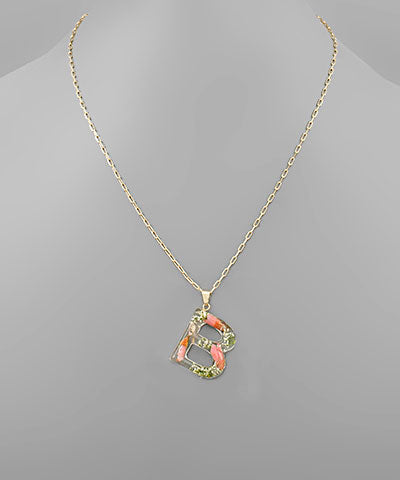 Flower Initial Necklace