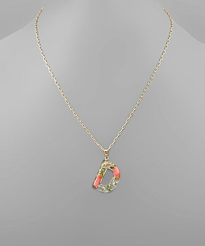 Flower Initial Necklace