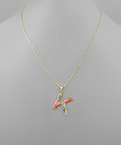 Flower Initial Necklace