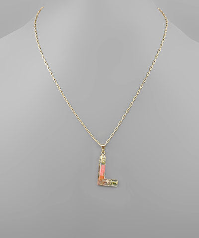 Flower Initial Necklace