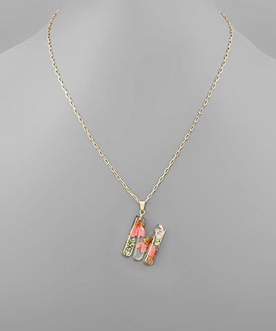 Flower Initial Necklace
