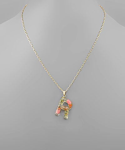 Flower Initial Necklace