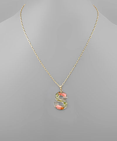 Flower Initial Necklace