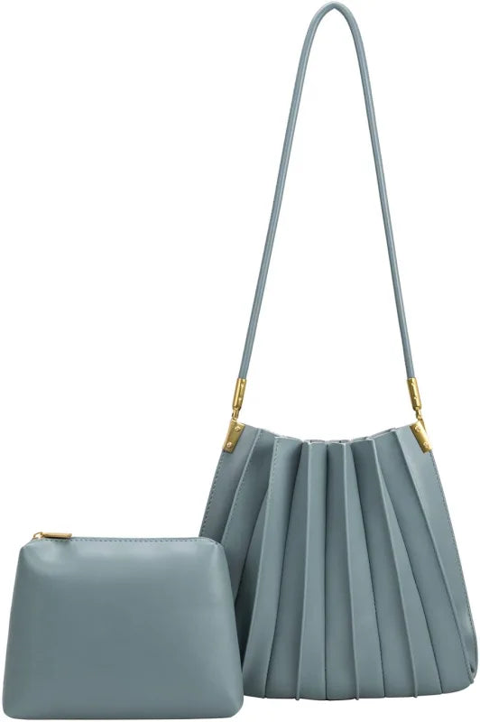 Carrie Pleated Vegan Shoulder Bag