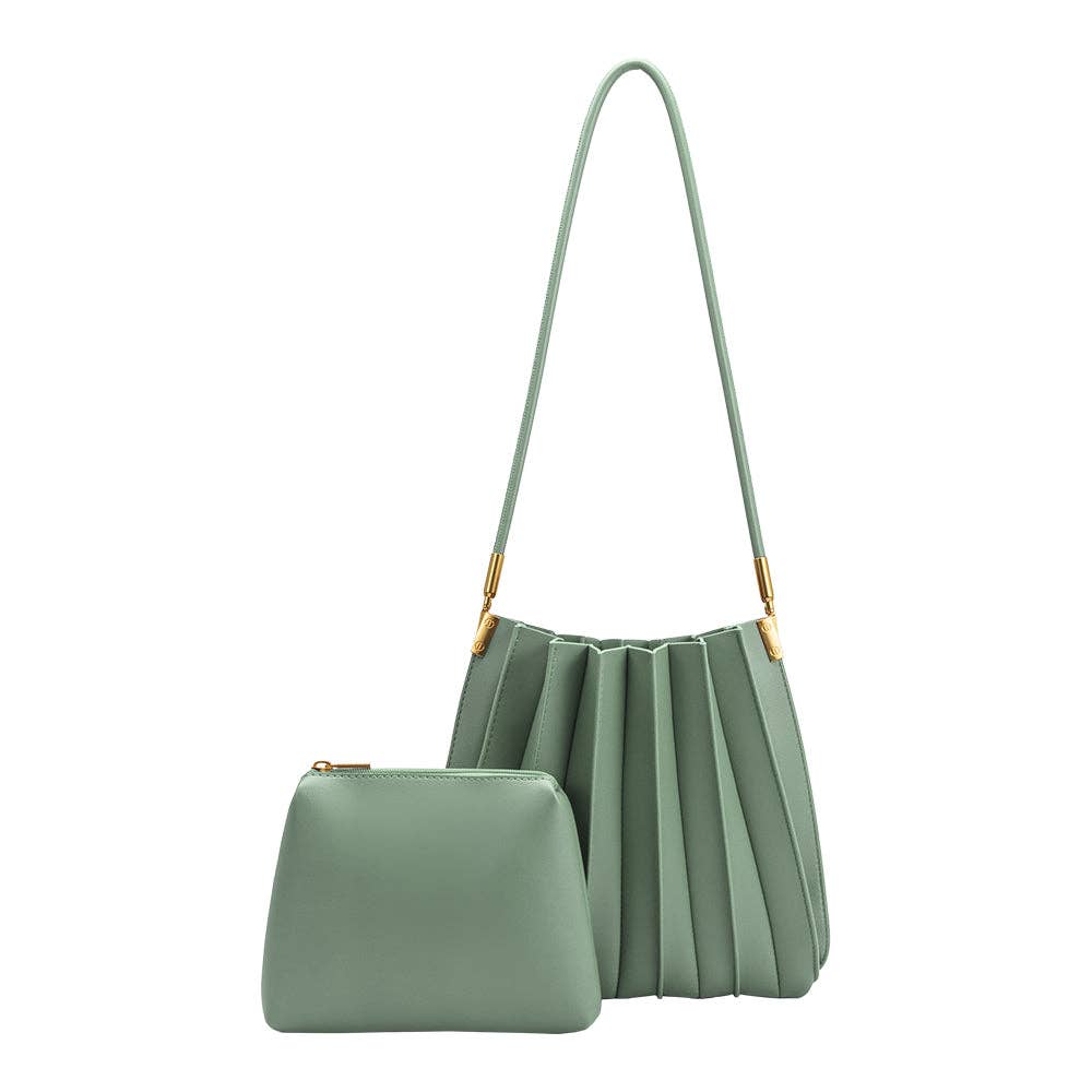 Carrie Pleated Vegan Shoulder Bag