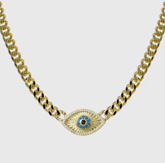 Evil Eye Cuban Necklace