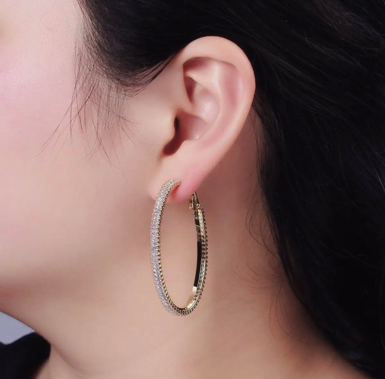 Corinne Tennis Hoop Earrings