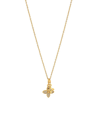 Pave Clover Charm Nevklace