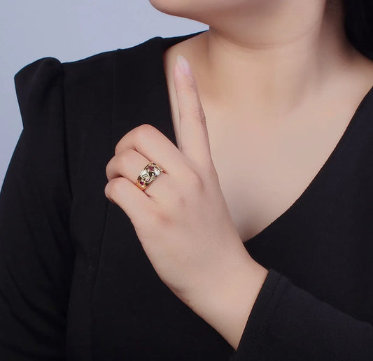 Chunky Multicolor Gem Ring