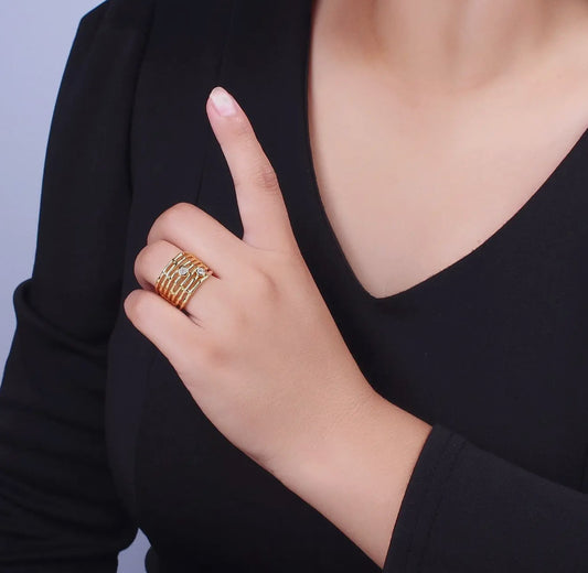 Bamboo Geometric Ring