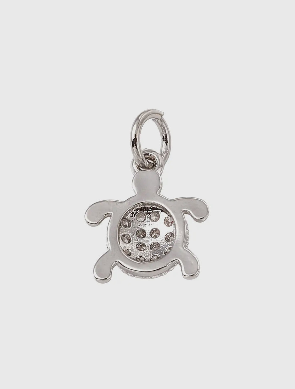 Silver Crystal Turtle Charm