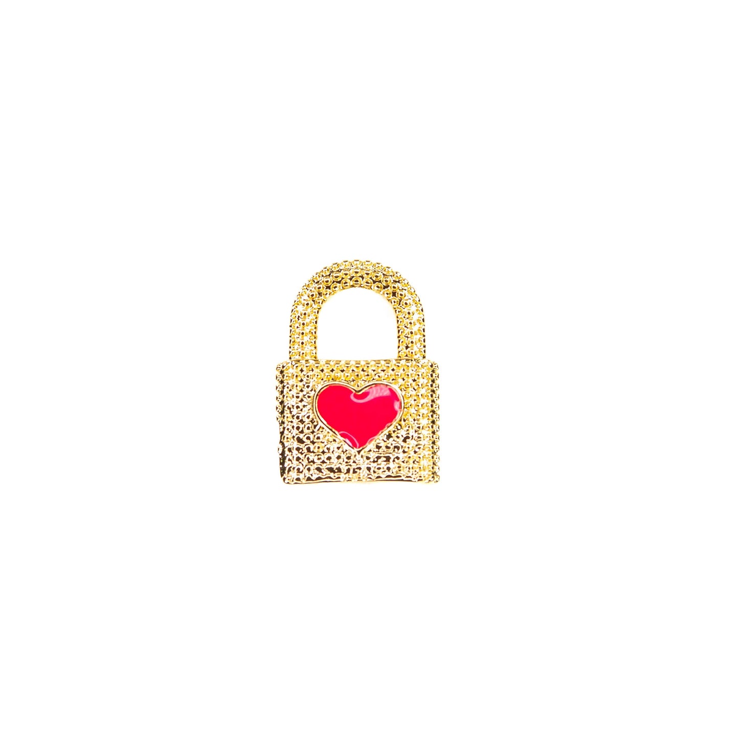 Heart Lock Necklace Bracelet Charms: Neon Yellow