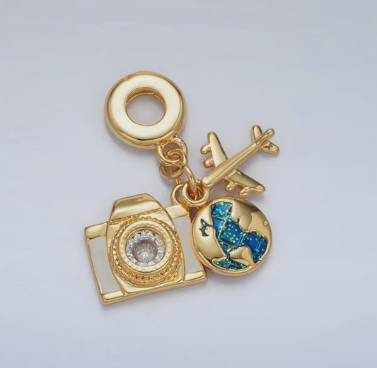 Camera Globe Charm