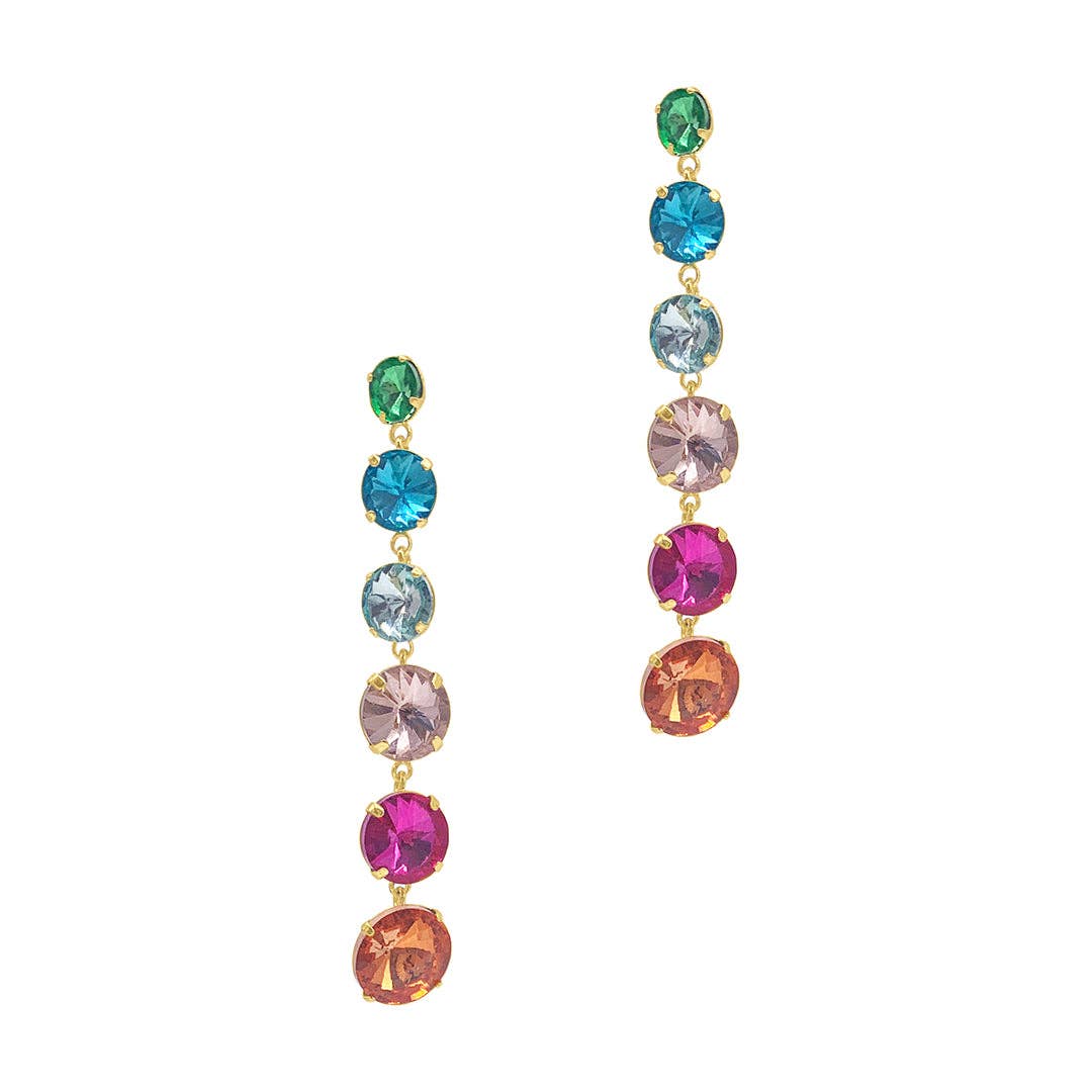 Multicolor Drop Earrings gold