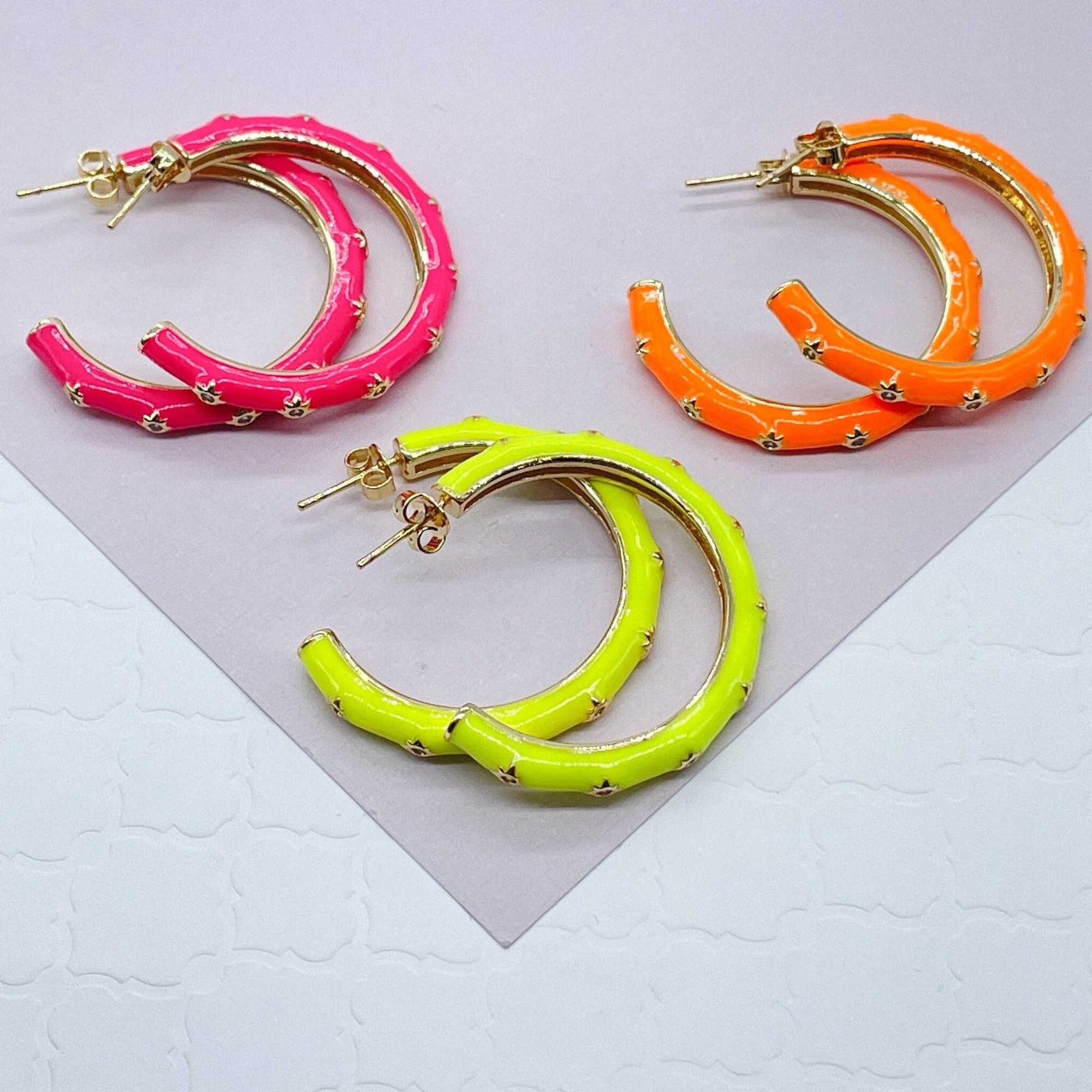 Neon Star Hoops